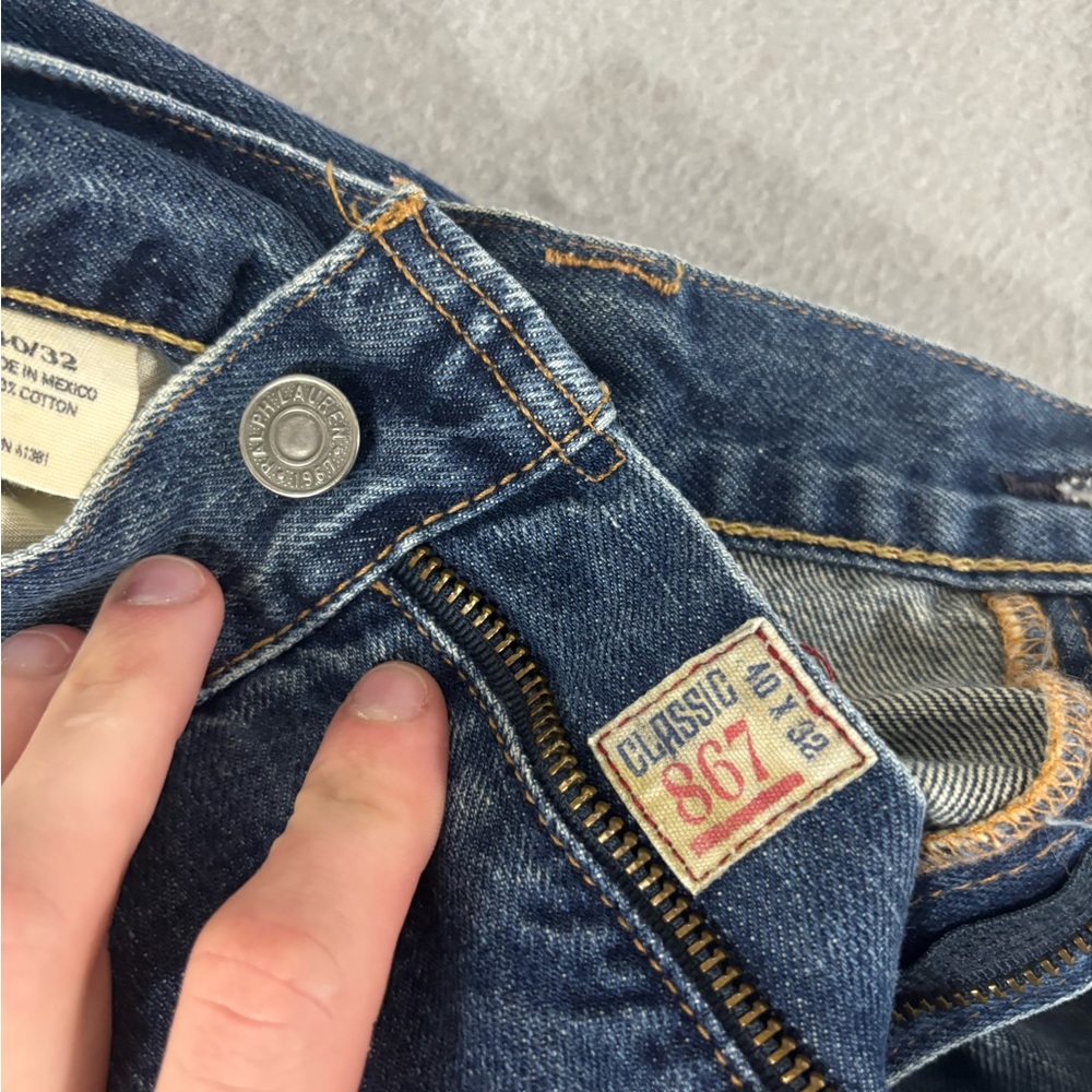 Polo Ralph Lauren RL Embroidered Jeans Mens 40x32 Classic Fit Denim - Picture 11 of 12